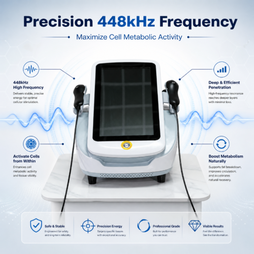 448KHz Monopolar RF TECAR Therapy Machine Visceral Fat Reduction Body Slimming Skin Tightening Non-Invasive Device